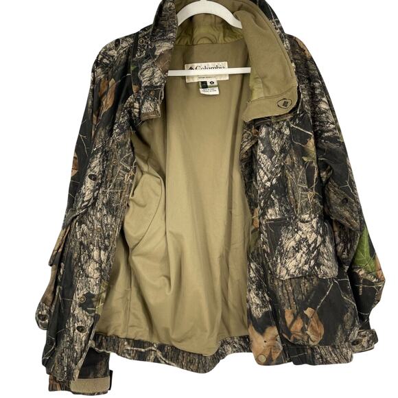 Vtg Columbia Jacket Men M Camo Camouflage Hunting Mossy Oak Breakup Interchange - Picture 12 of 16